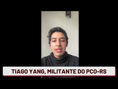 Tiago Yang, militante do PCO-RS presta solidariedade a João Pimenta, da direção nacional do PCO