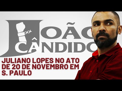 Juliano Lopes, do PCO e do coletivo João Cândido, fala no ato de dia 20 de novembro em S. Paulo