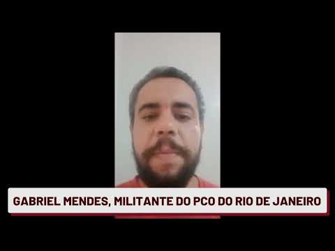 Gabriel mendes, militante do PCO-RJ presta solidariedade a João Pimenta, da direção nacional do PCO