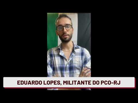 Eduardo Lopes, militante do PCO-RJ presta solidariedade a João Pimenta, da direção nacional do PCO
