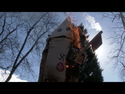 Antifa burns KKK effigy at Stone Mountain Park