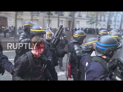 France: Clashes erupt at anti-govt. rally in Paris