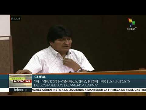 Evo Morales faz homenagem a Fidel Castro e chama América Latina a lutar contra o imperialismo