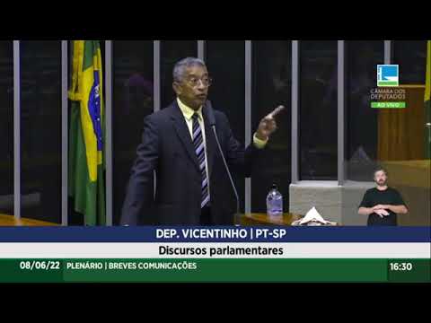 Deputado Vicentinho (PT), ex-presidente da CUT, da tribuna da Câmara, defende o PCO