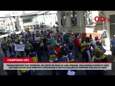 Em greve, trabalhadores dos Correios ocupam as ruas de Campinas (SP)