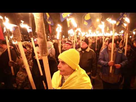 Nationalists march the heart of Kyiv to mark 110 birthday of Stepan Bandera