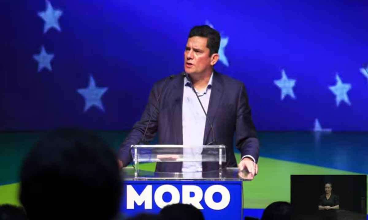 ex ministro sergio moro durante discurso de filiacao ao podemos 0