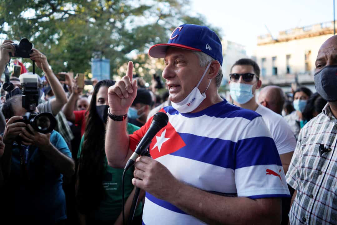 pro government rally in havana