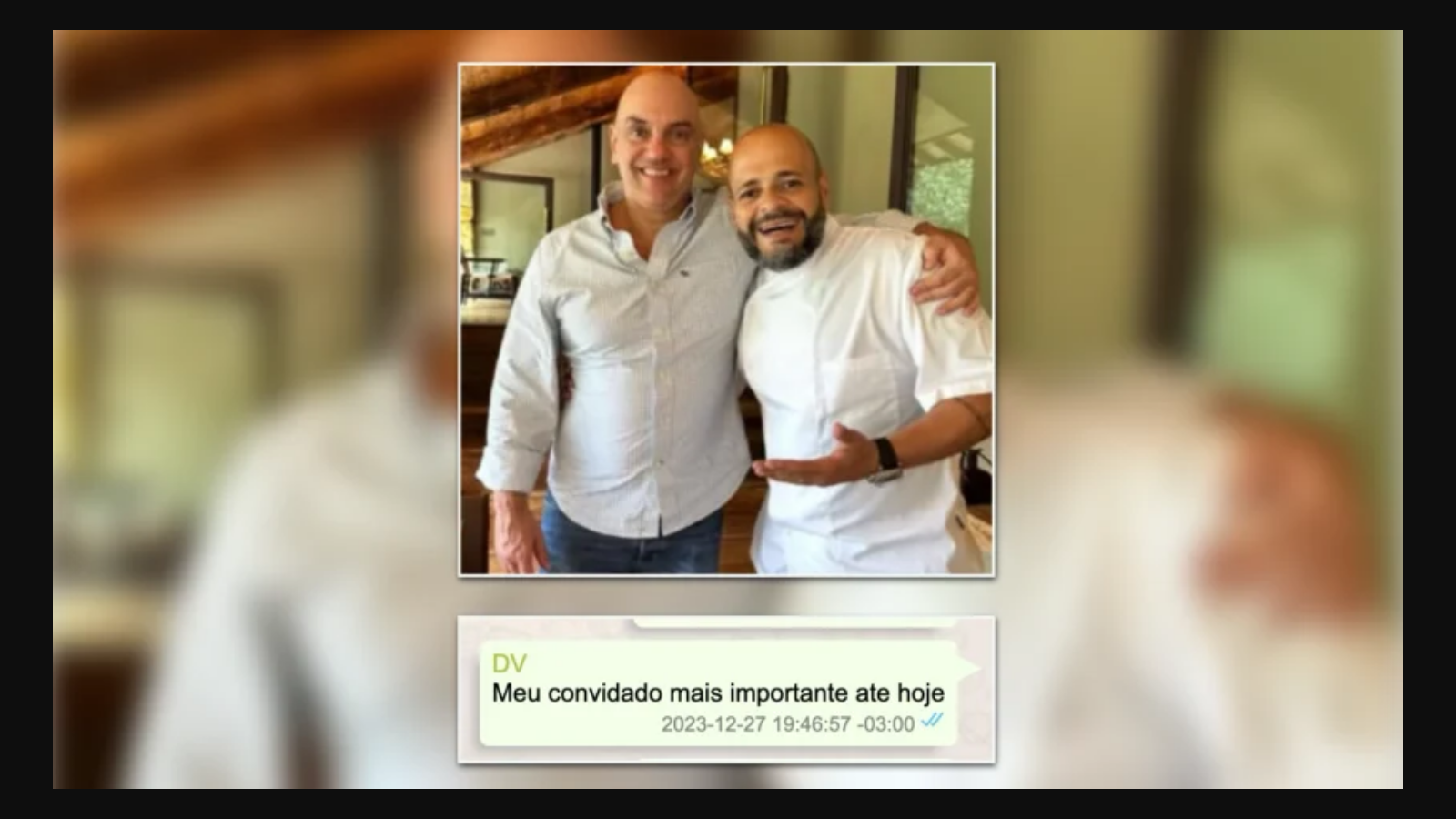 Moraes recebeu almoço de luxo de Vorcaro, com foie gras e caviar