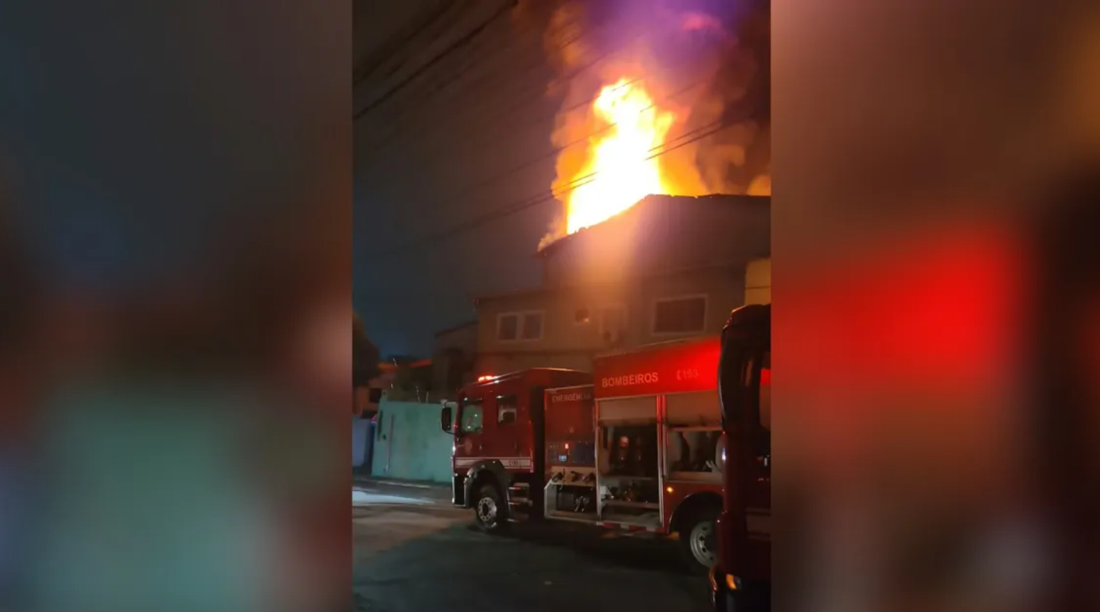 Incêndio destrói teto de fábrica de velas em São Paulo