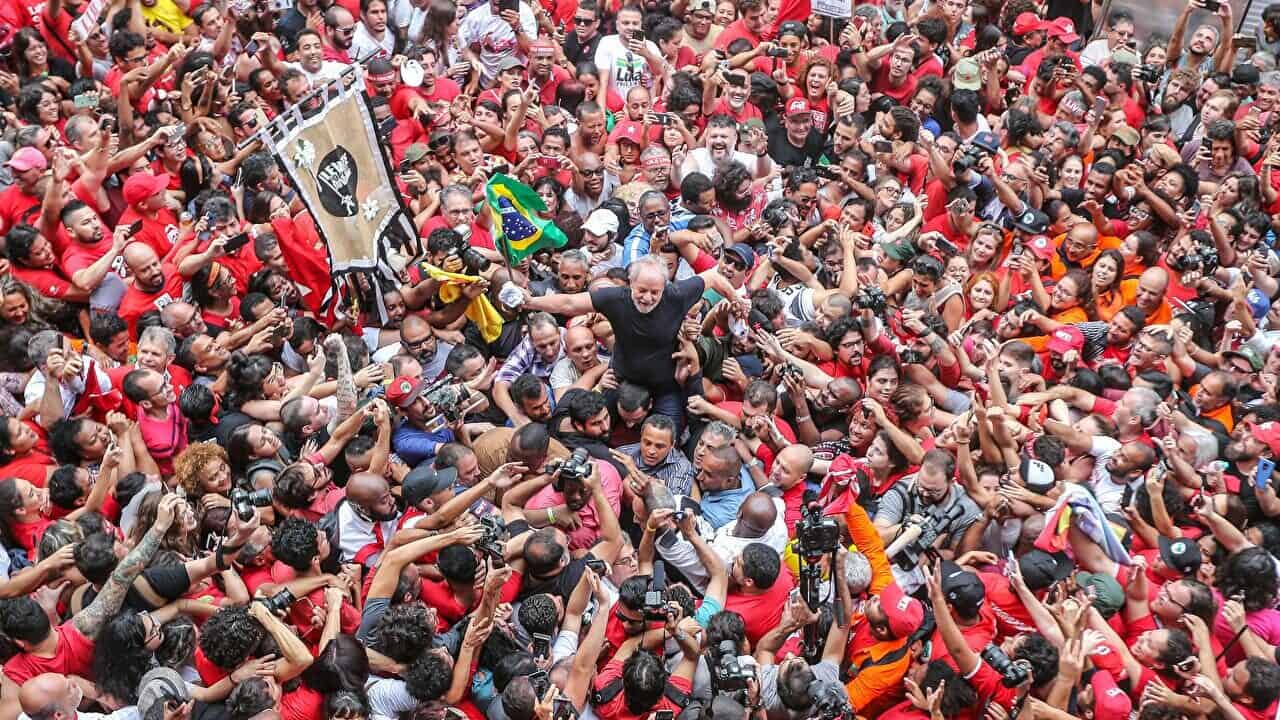lula about to give his first speech since being freed from wrongful imprisonment 1280×720