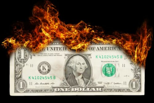 Dólar em chamas
